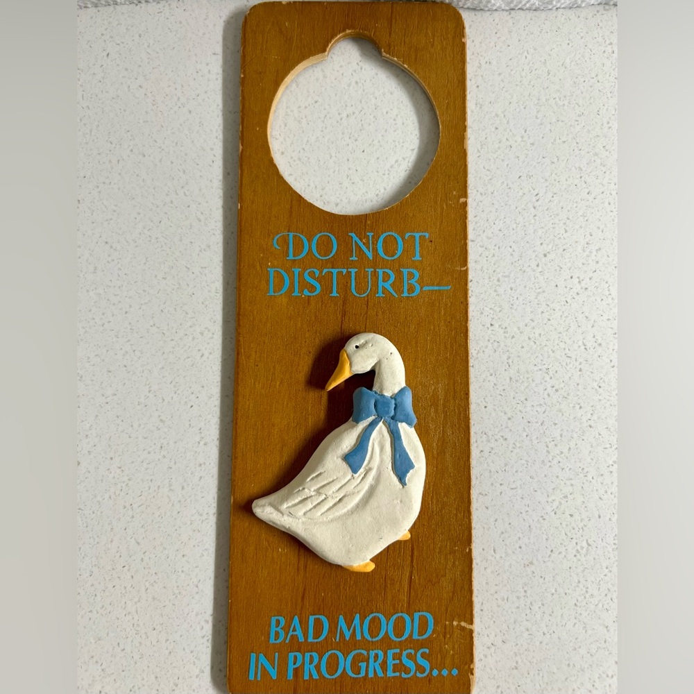 Do Not Disturb Goose Door Hanger Vintage - Picture 1 of 7